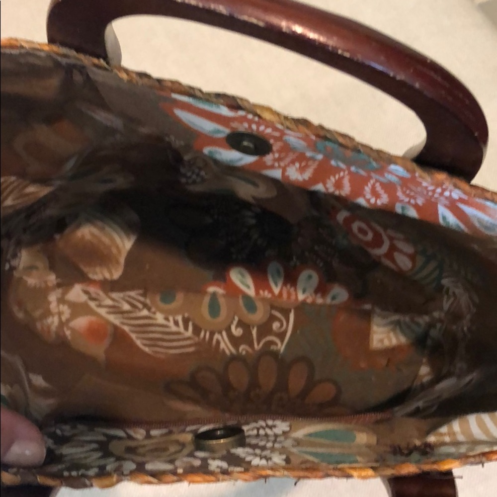 Brown woven straw bag - Picture 3 of 6